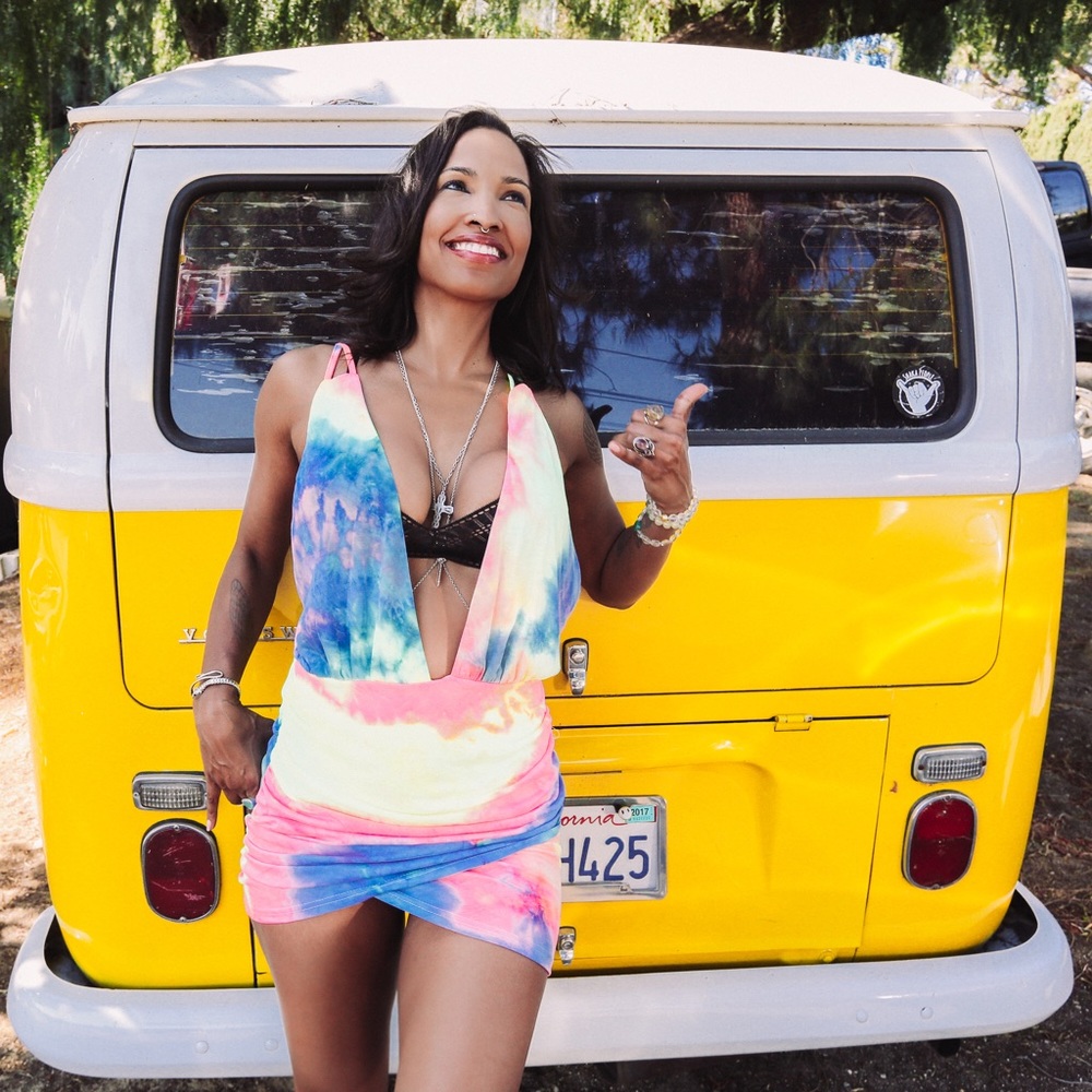 Tie dye dress bodycon large
